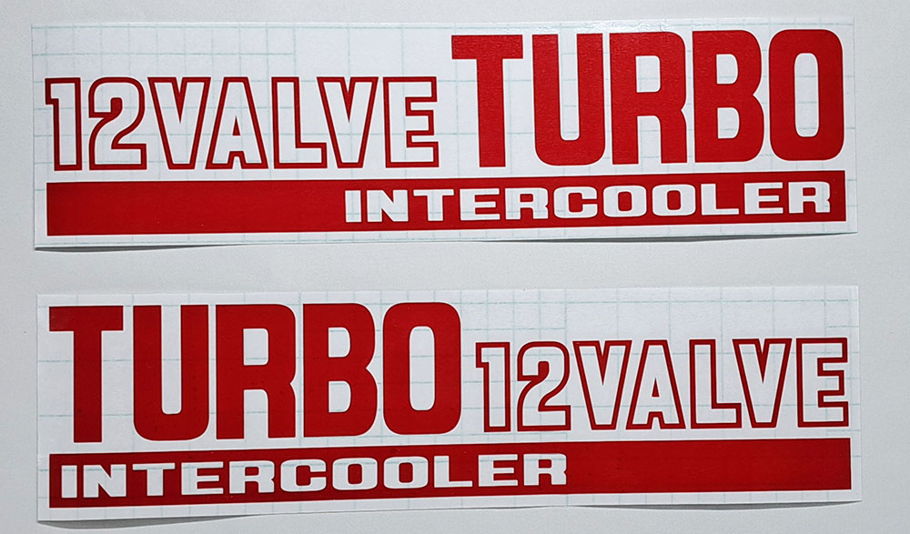 「12VALVE INTERCOOLER TURBO」カッティングステッカー